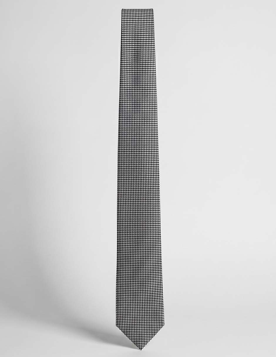 Corbata regular de seda estampado lunares para hombre