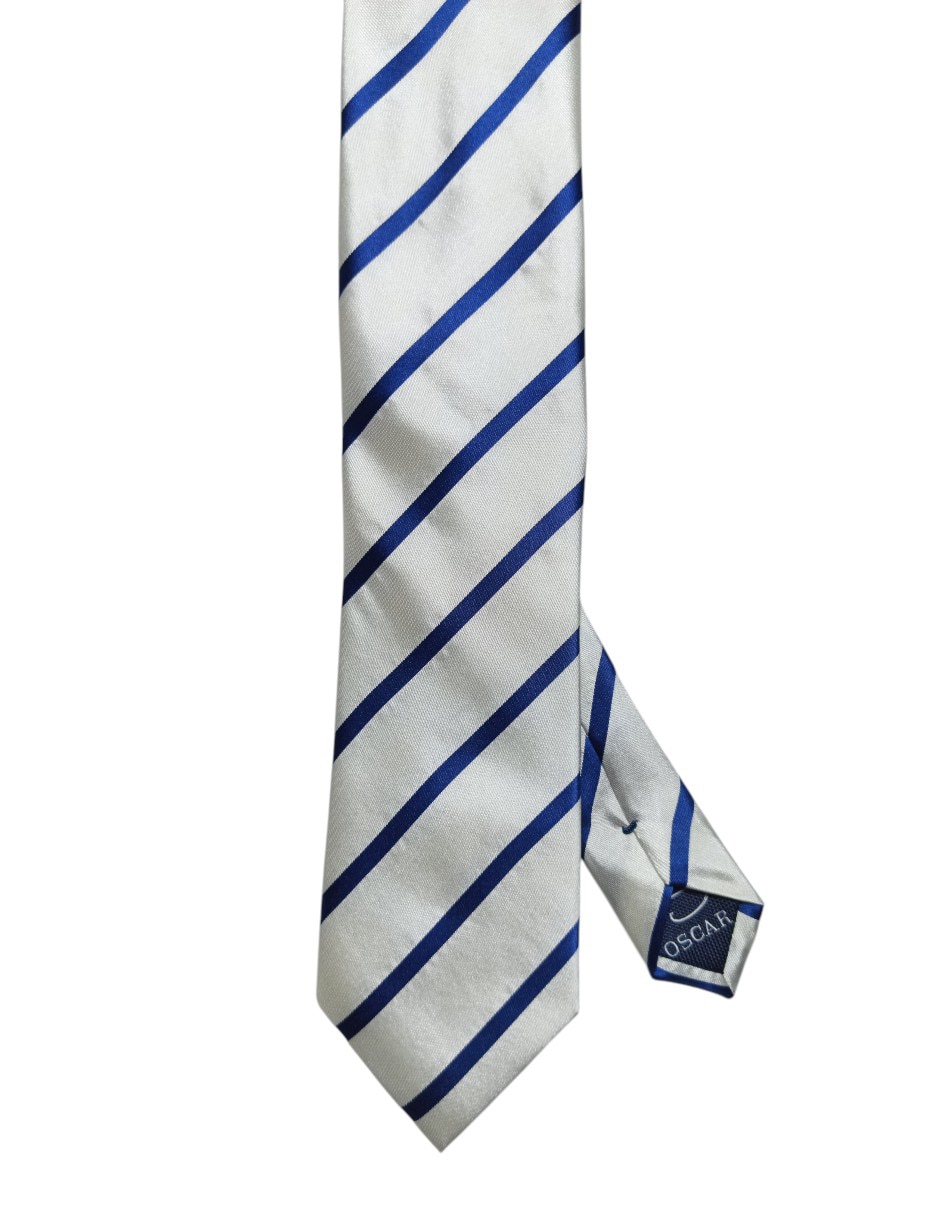 Corbata Oscar De La Renta regular de seda estampada a rayas para hombre Corbata Oscar De La Renta regular de seda estampada a rayas para hombre