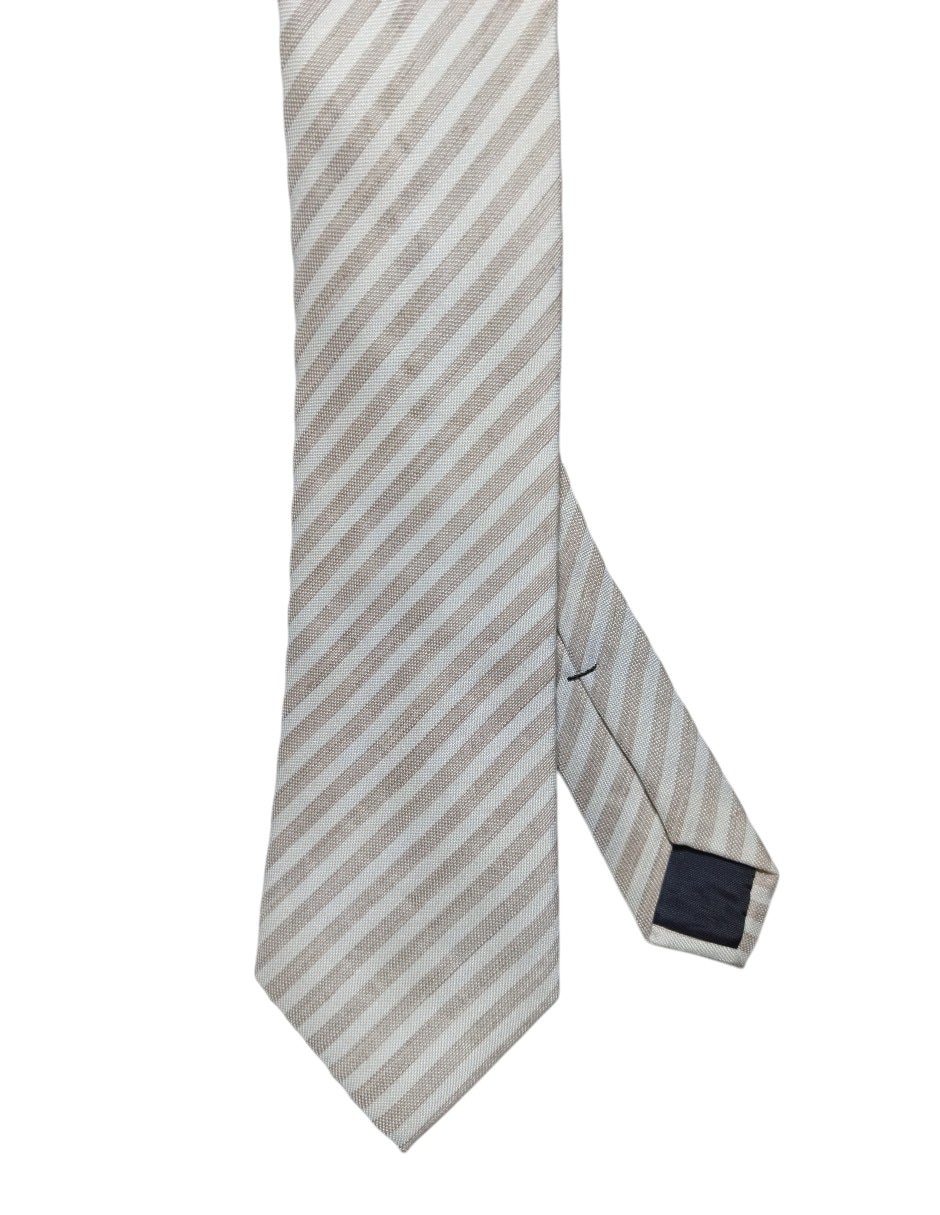 Corbata regular de seda estampado a rayas para hombre