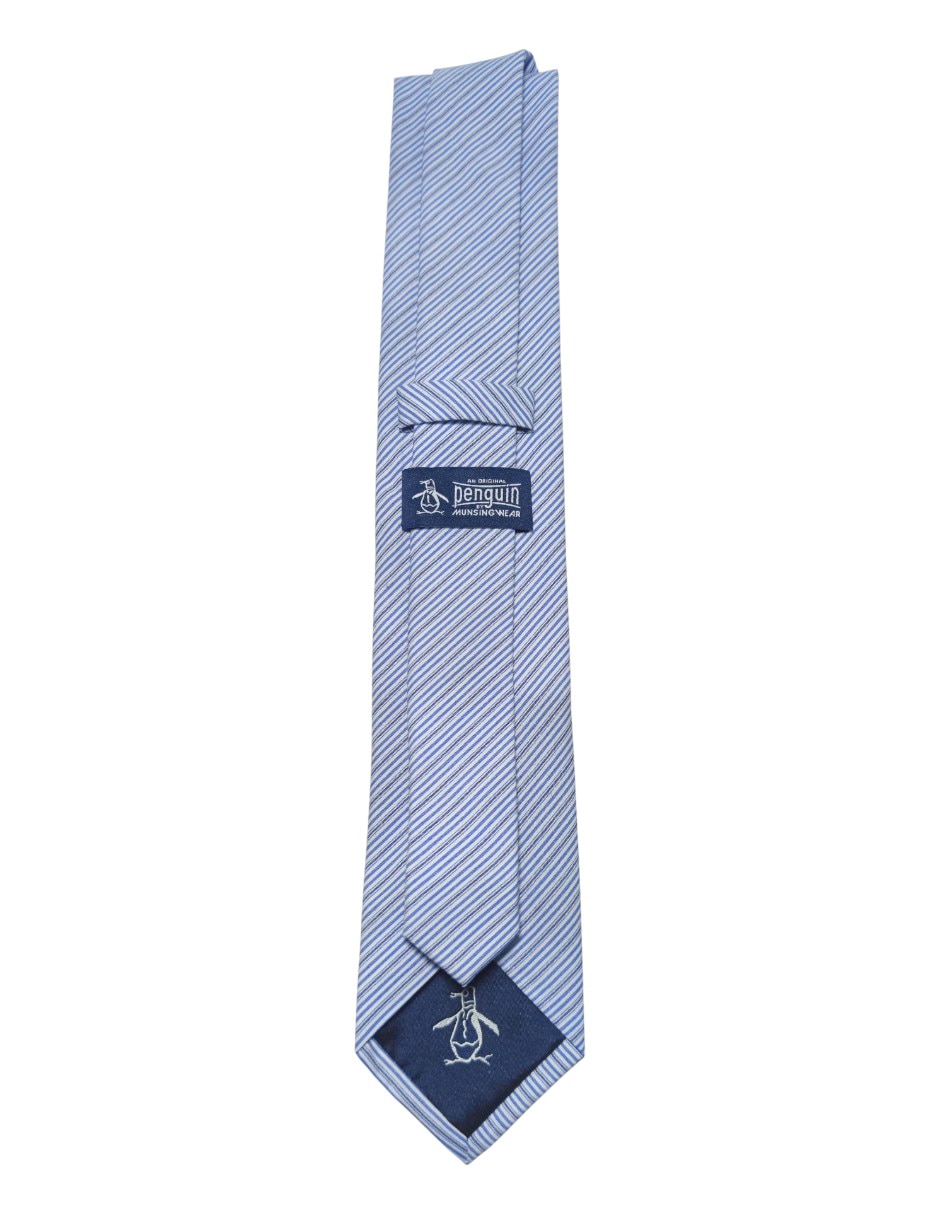 Corbata regular de seda estampado a rayas para hombre