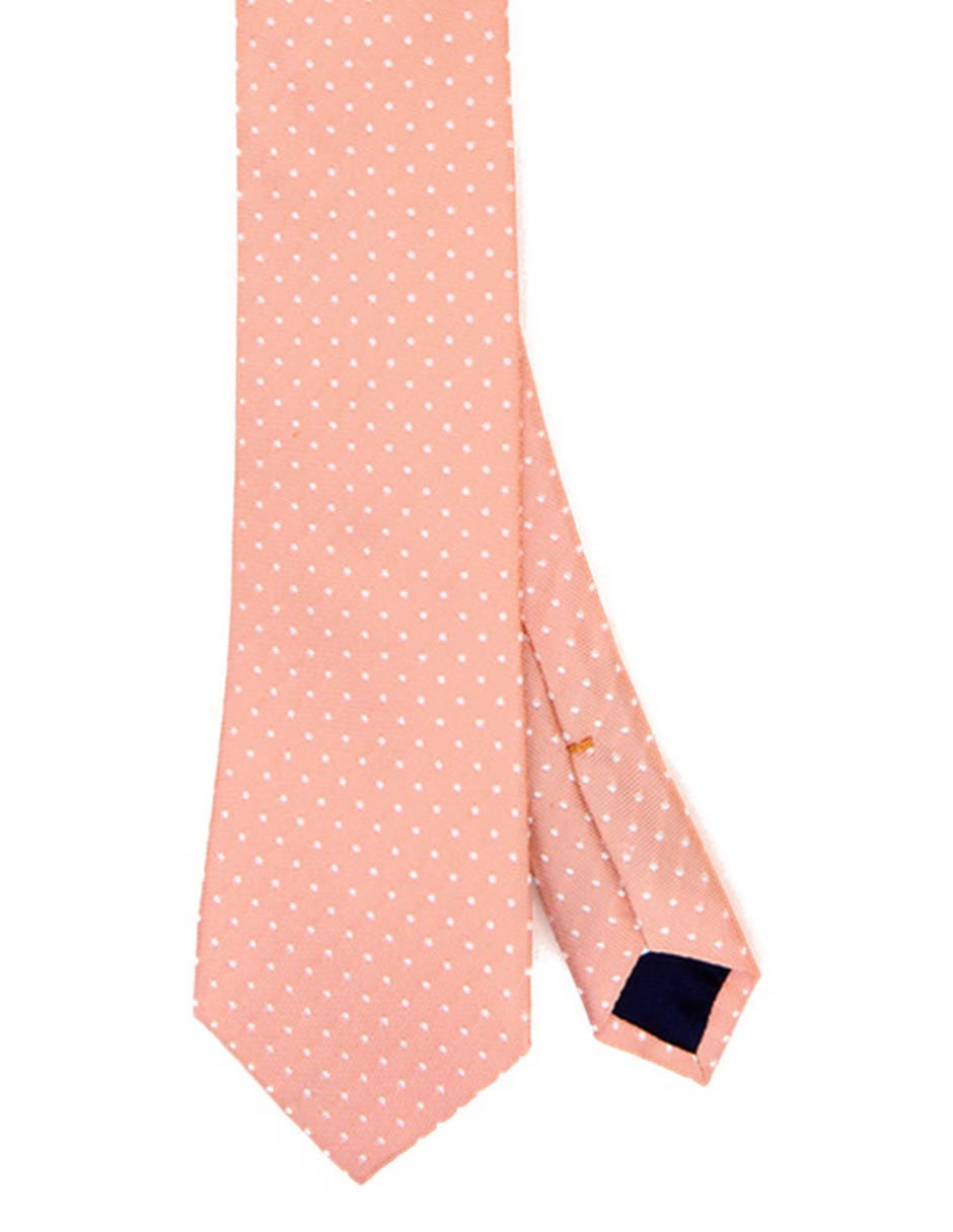 Corbata scappino regular de seda estampado lunares para hombre
