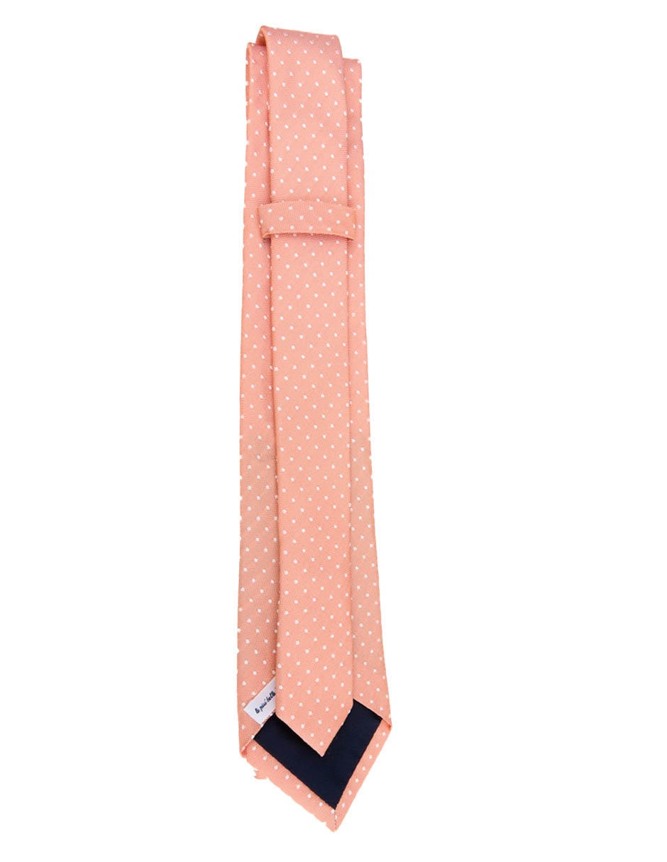 Corbata scappino regular de seda estampado lunares para hombre