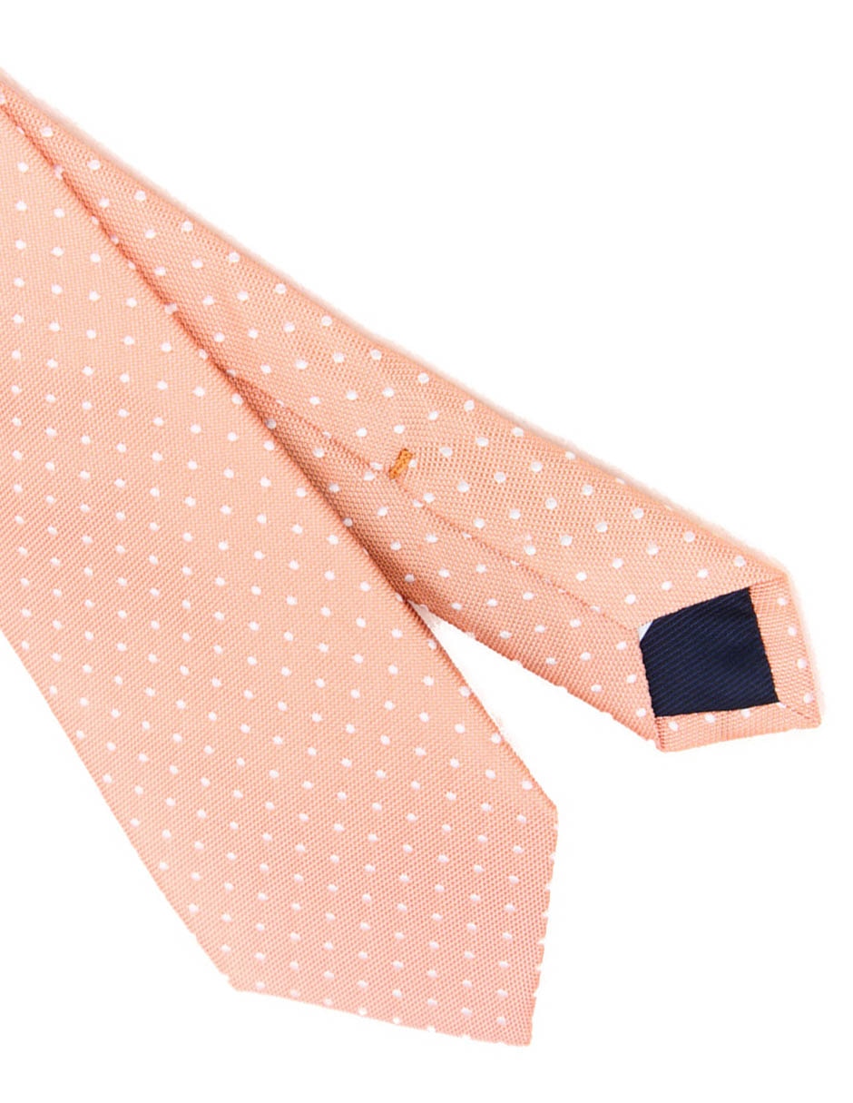 Corbata scappino regular de seda estampado lunares para hombre