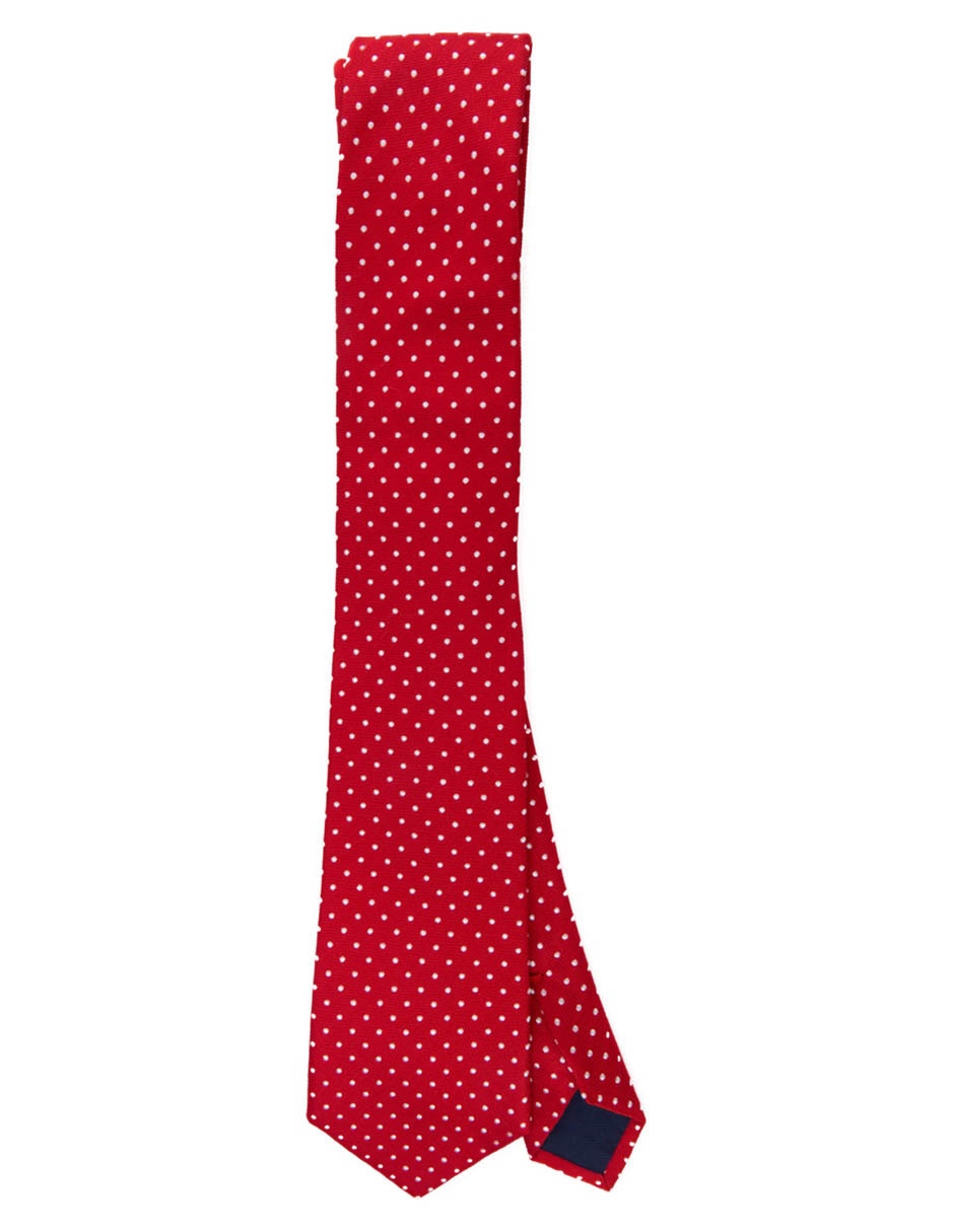 Corbata regular de seda estampado lunares para hombre Corbata regular de seda estampado lunares para hombre