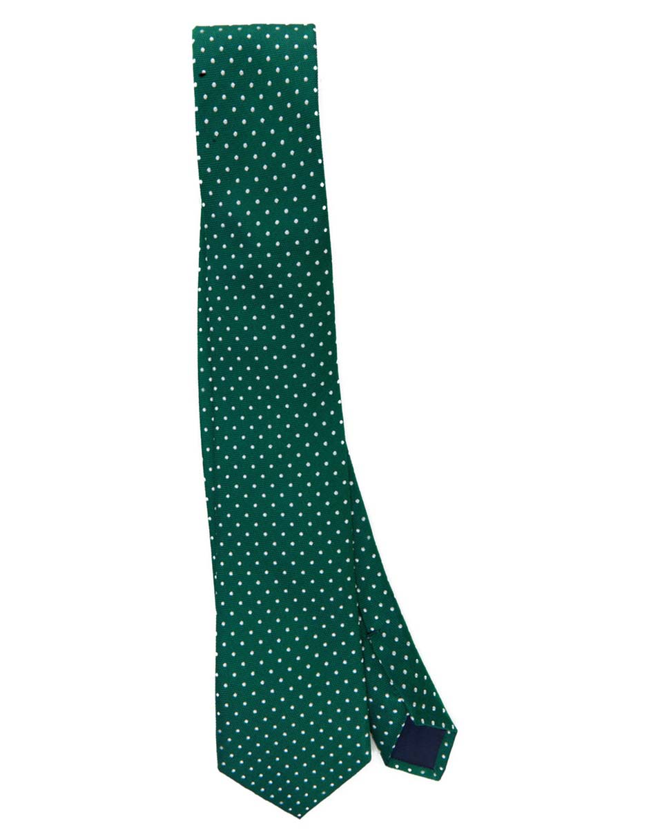 Corbata regular de seda estampado lunares para hombre