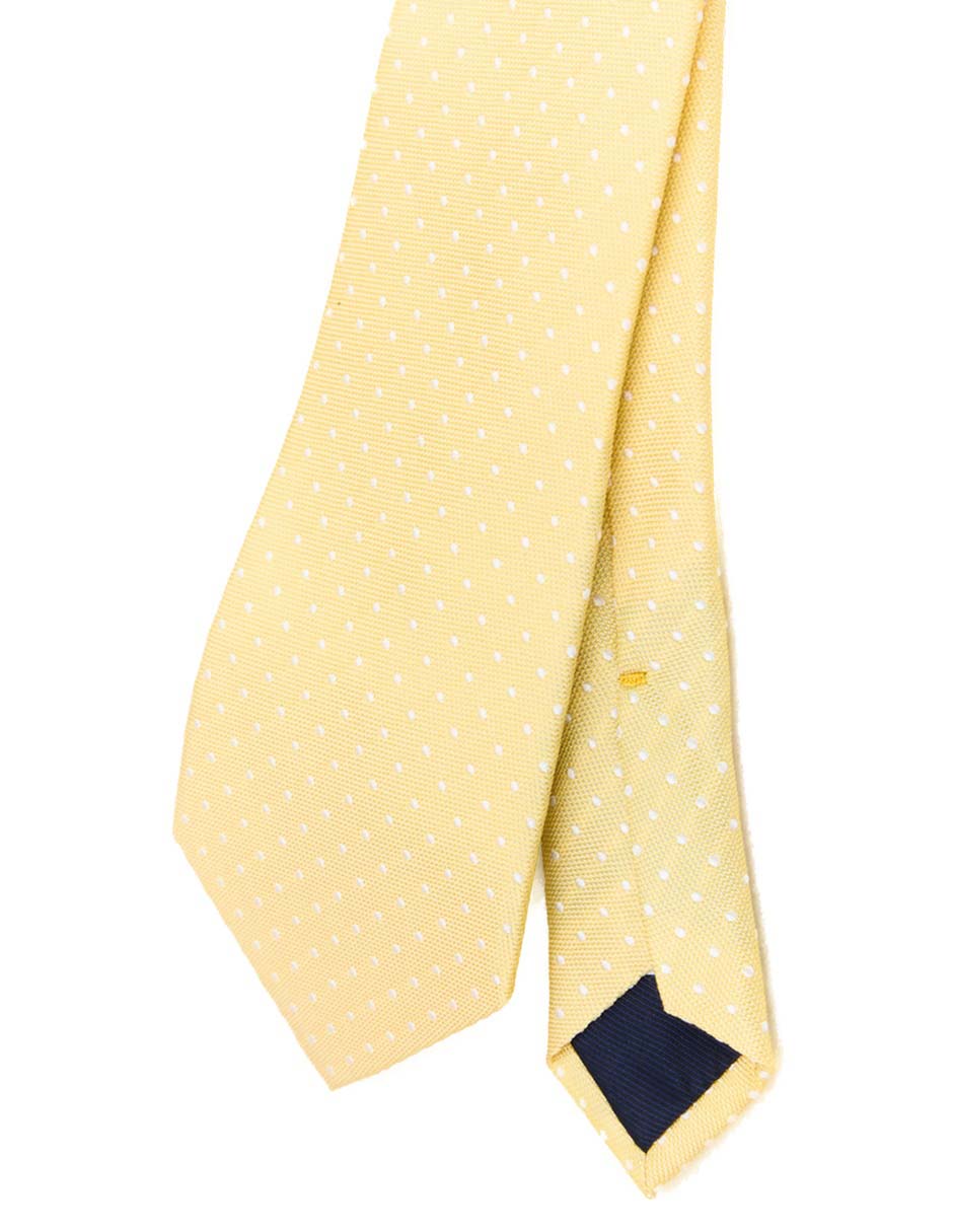 Corbata regular de seda estampado lunares para hombre 2