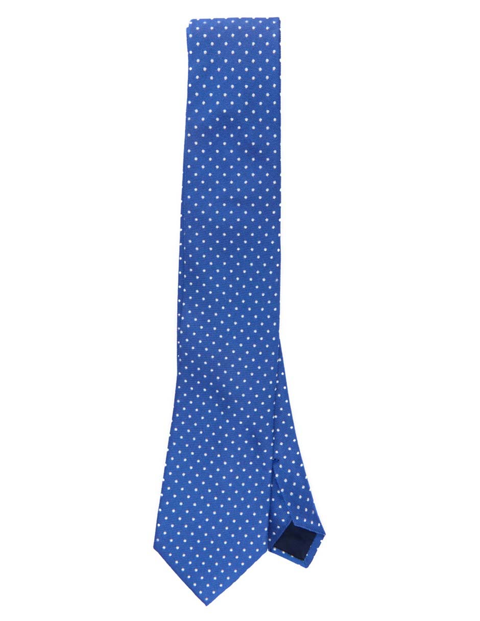 Corbata regular de seda estampado lunares para hombre