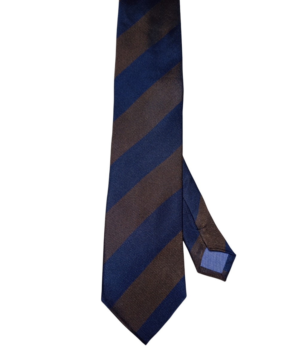 Corbata regular de seda estampado a rayas para hombre