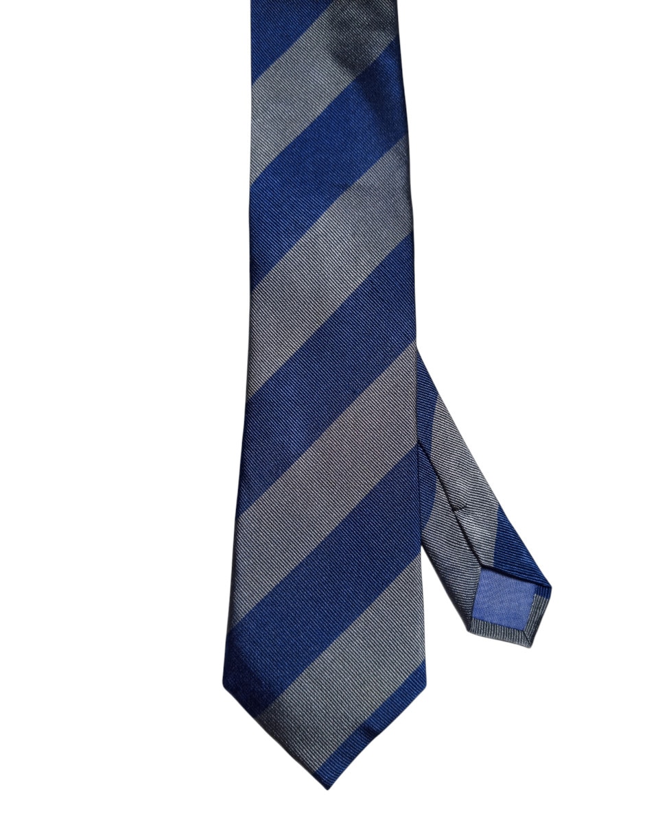 Corbata puroego regular de seda estampado a rayas para hombre
