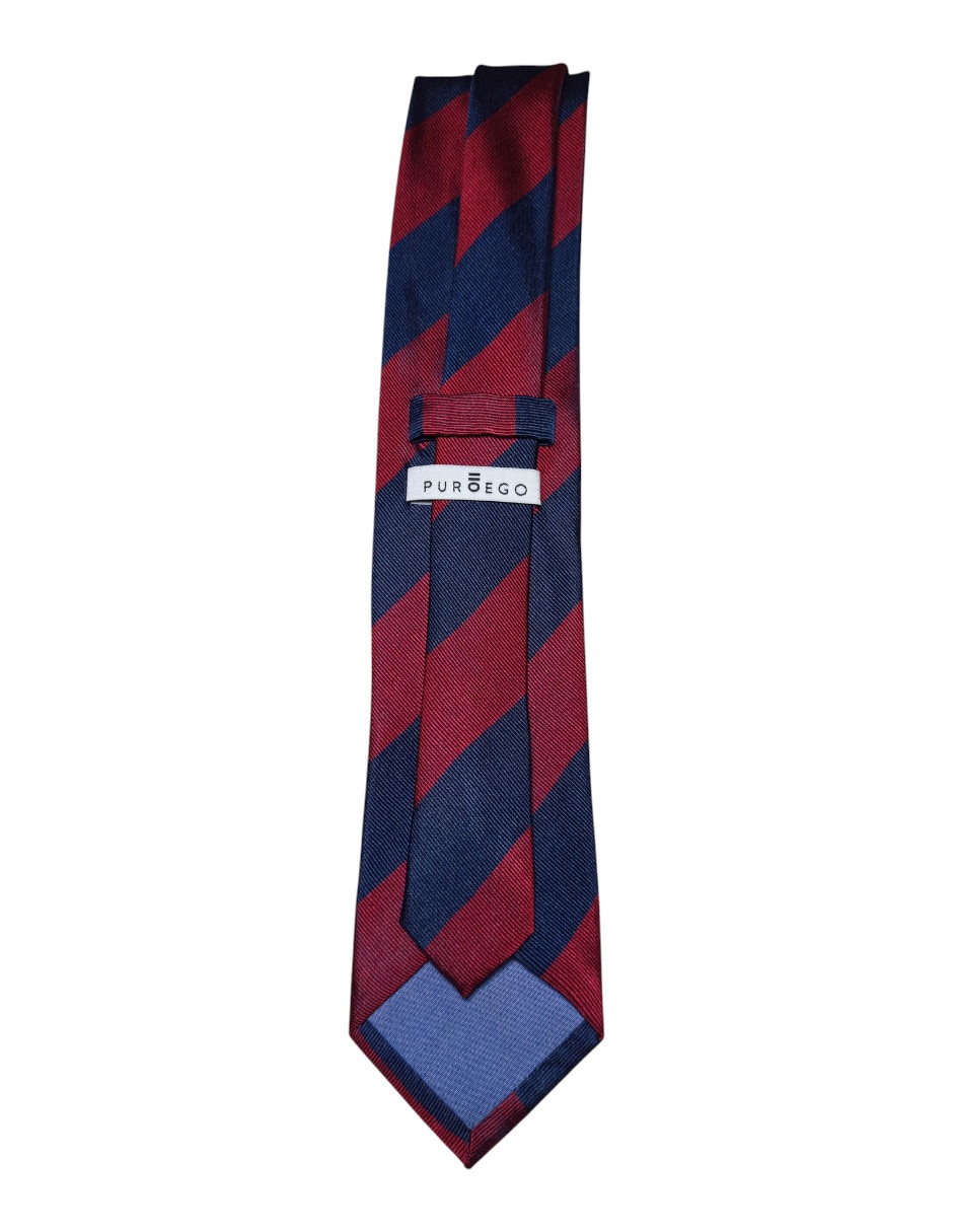 Corbata regular de seda estampado a rayas para hombre 2