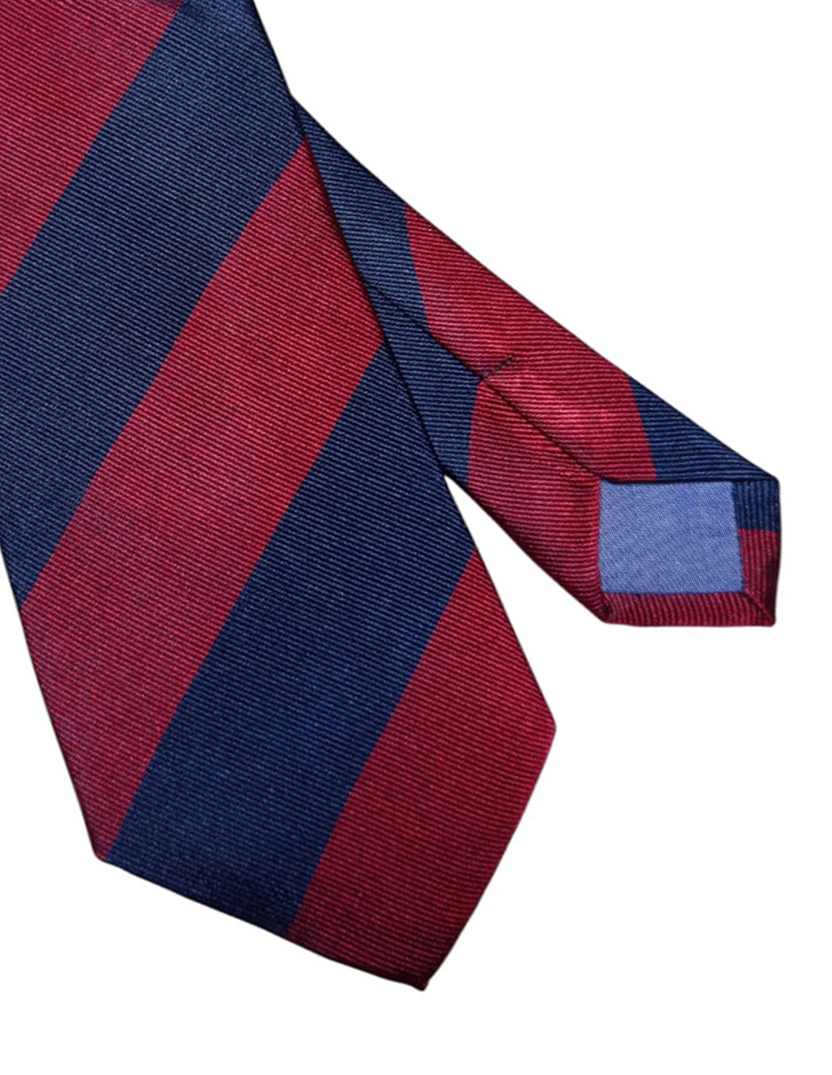 Corbata regular de seda estampado a rayas para hombre 3