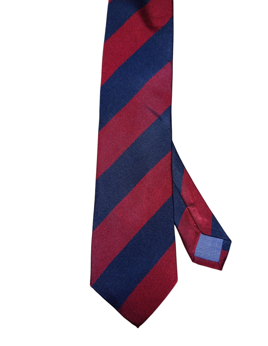 Corbata regular de seda estampado a rayas para hombre