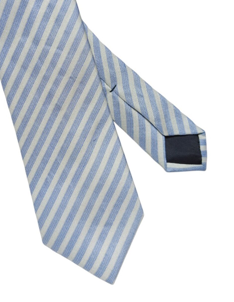 Corbata regular de seda estampado a rayas para hombre 2