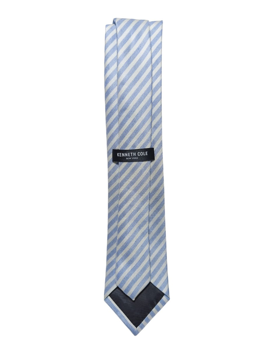 Corbata regular de seda estampado a rayas para hombre 3
