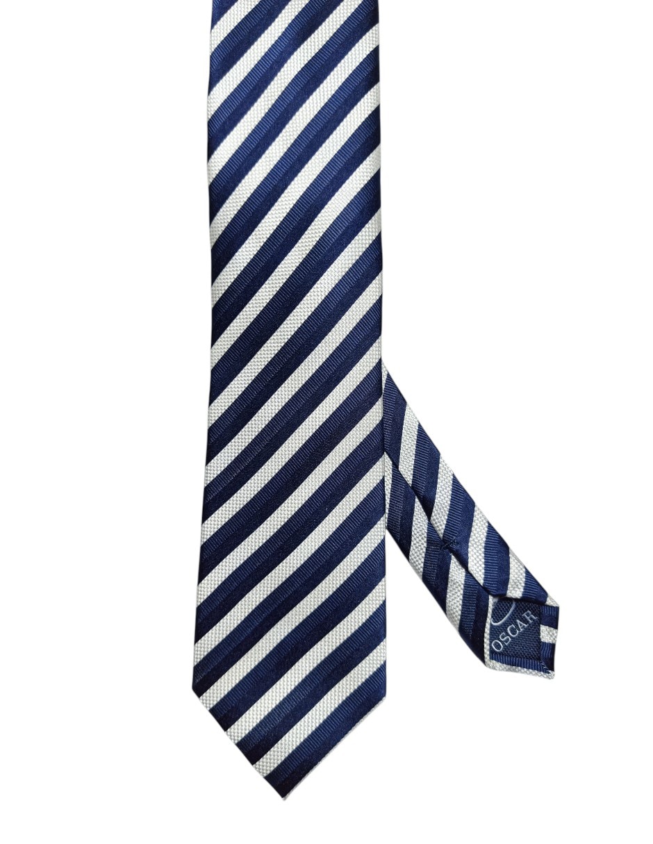 Corbata Oscar De La Renta regular de seda estampada a rayas para hombre Corbata Oscar De La Renta regular de seda estampada a rayas para hombre