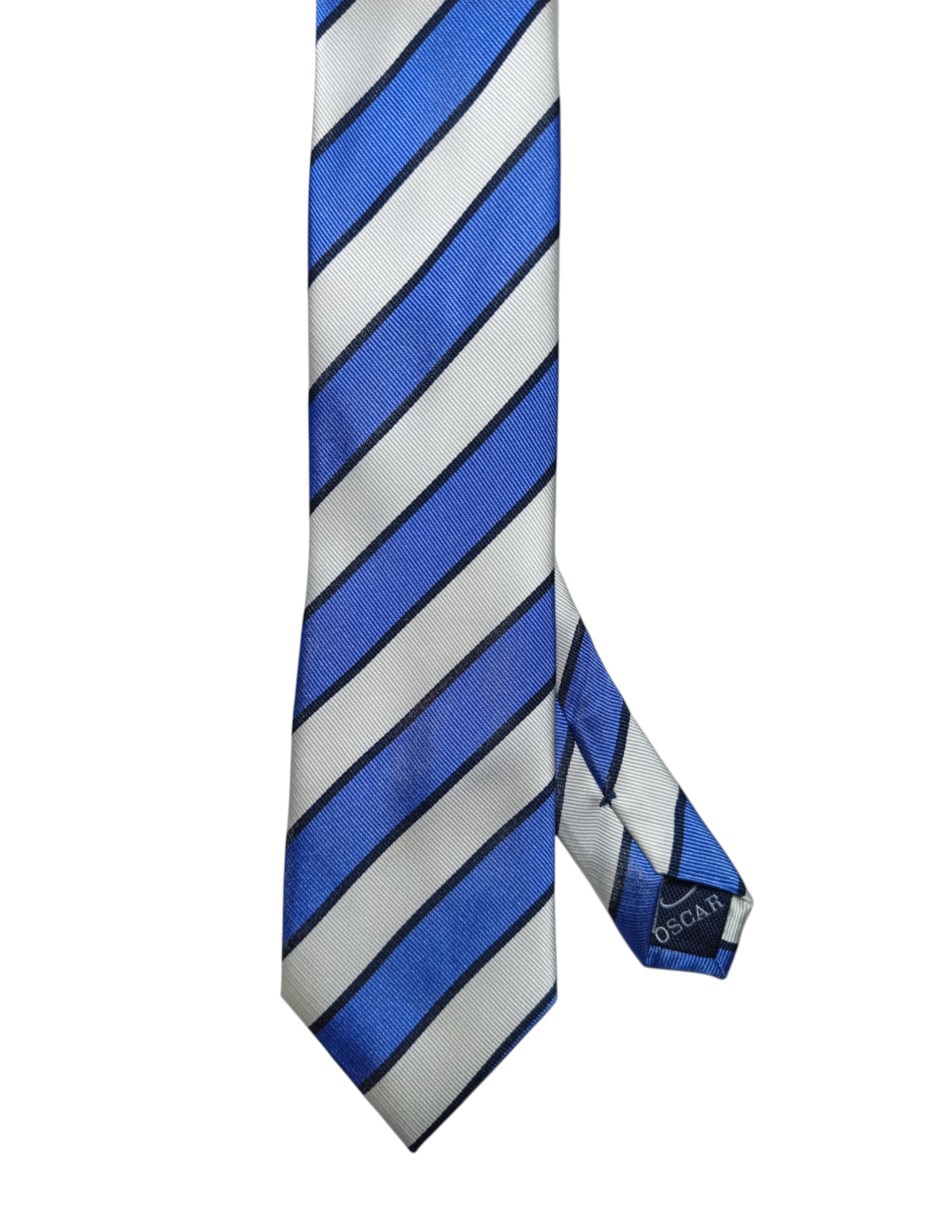 Corbata Oscar De La Renta regular de seda estampada a rayas para hombre Corbata Oscar De La Renta regular de seda estampada a rayas para hombre