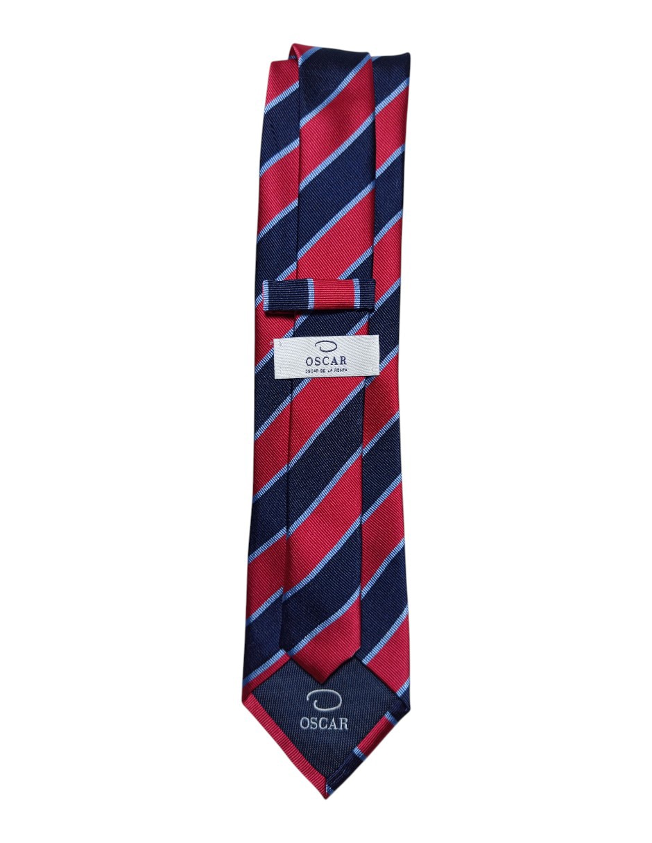 Corbata regular de seda estampado a rayas para hombre 3