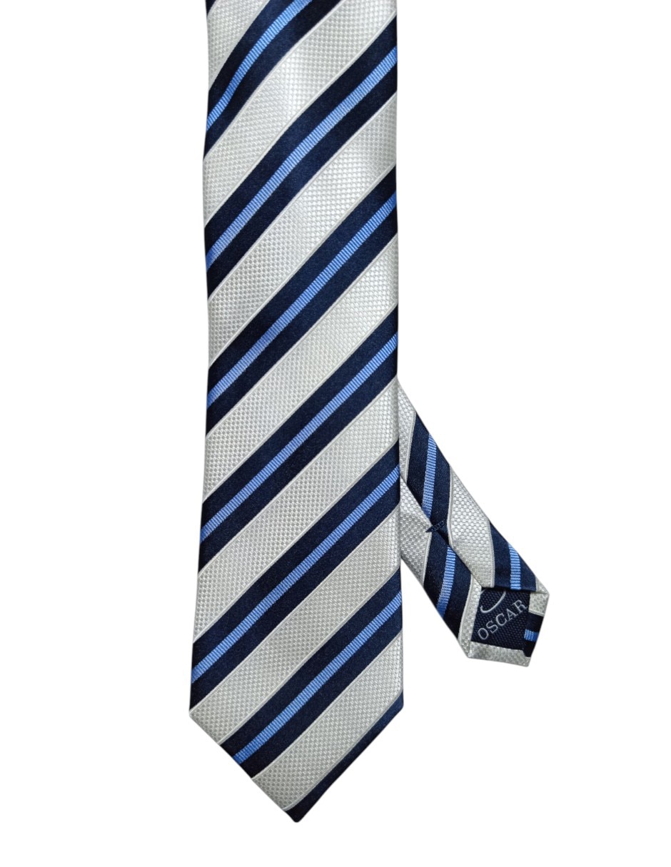 Corbata Oscar De La Renta regular de seda estampada a rayas para hombre Corbata Oscar De La Renta regular de seda estampada a rayas para hombre