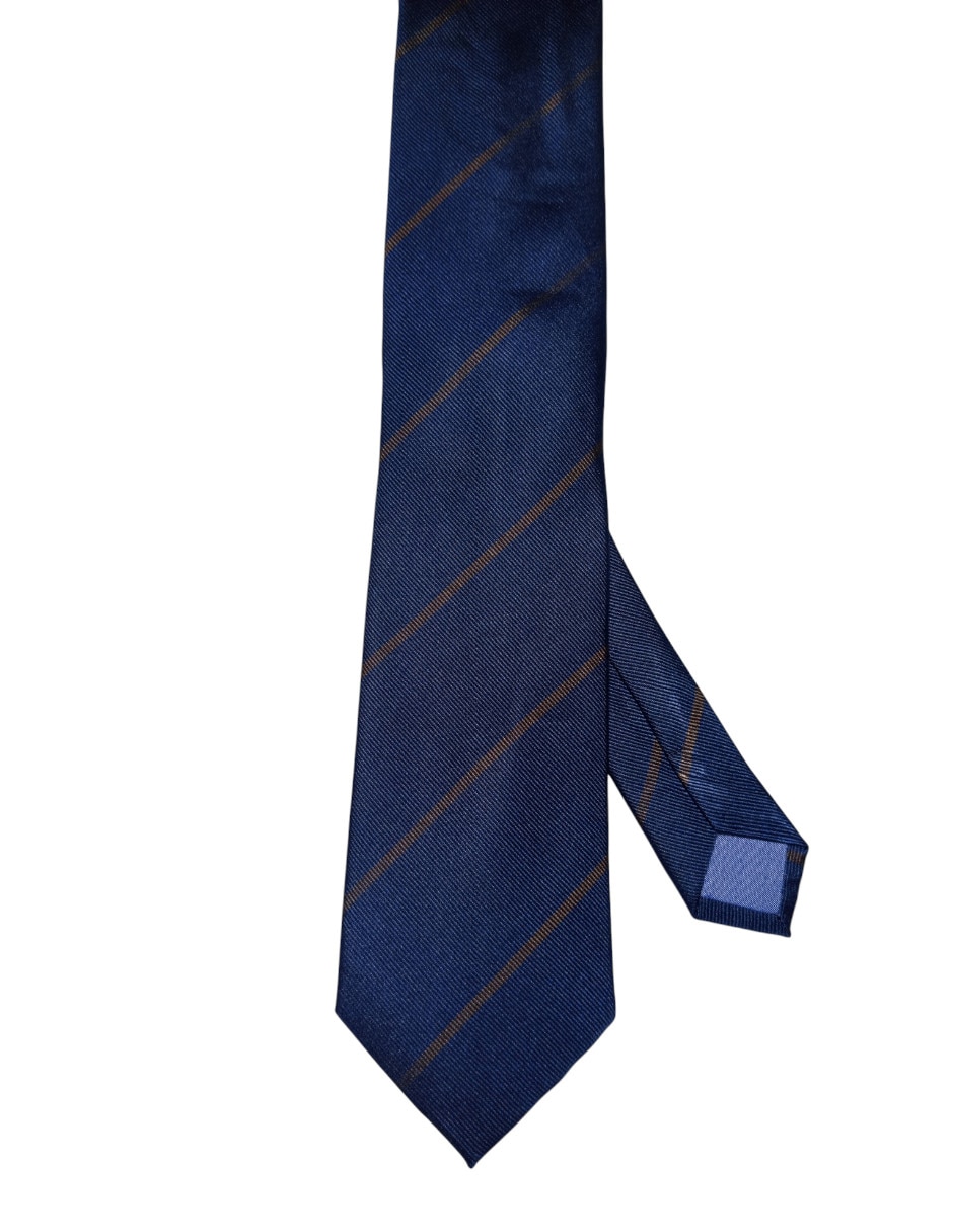 Corbata regular de seda estampado a rayas para hombre