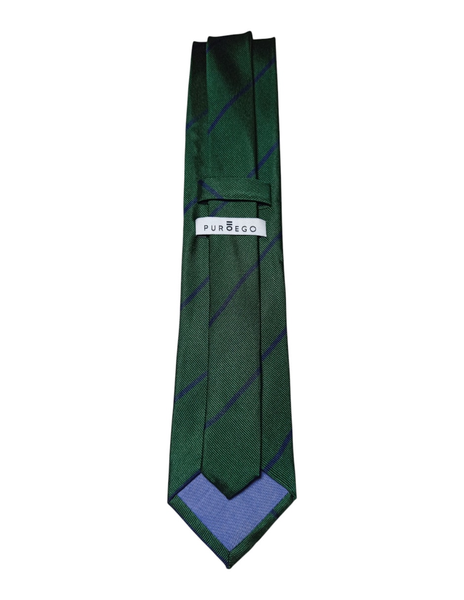 Corbata regular de seda estampado a rayas para hombre 2
