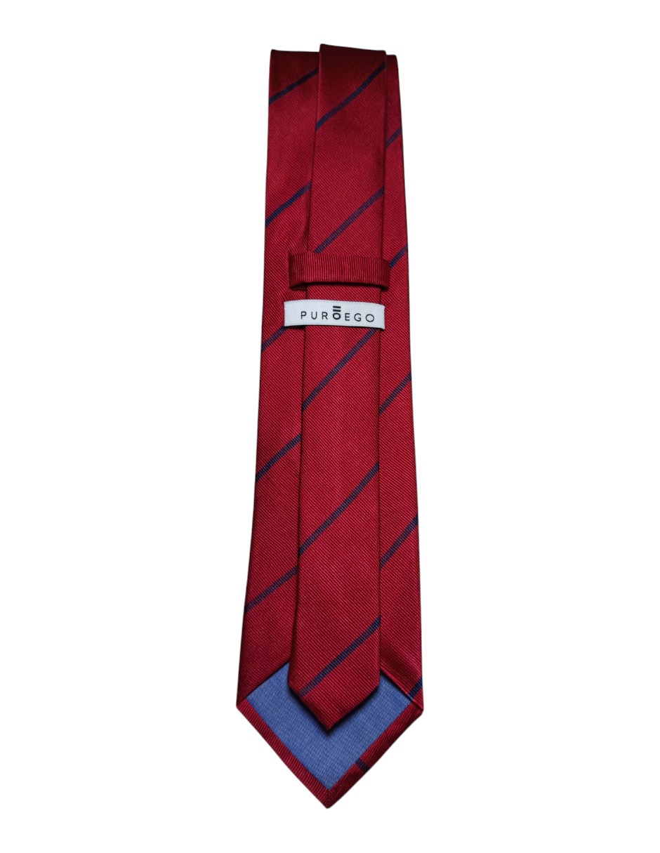 Corbata regular de seda estampado a rayas para hombre 3