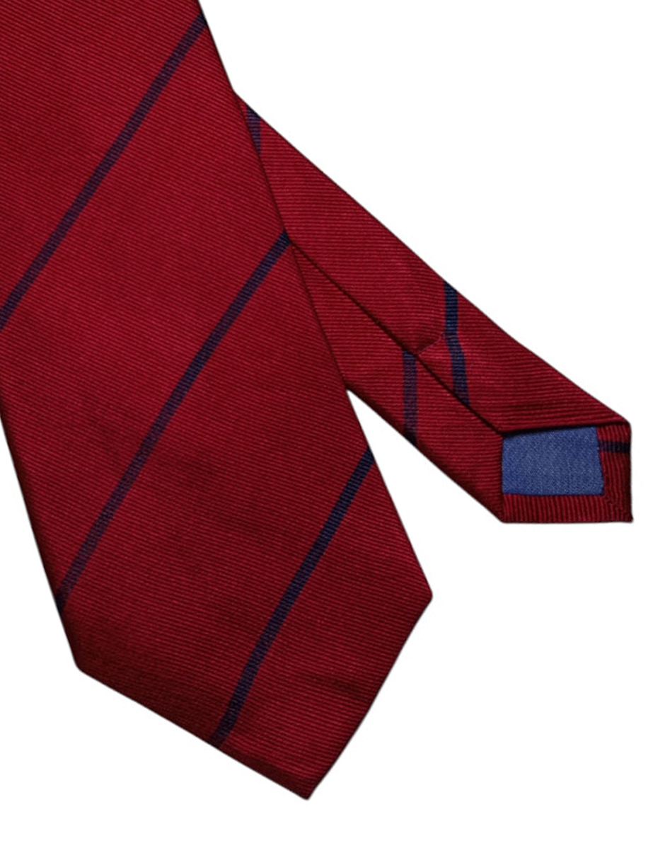 Corbata regular de seda estampado a rayas para hombre 2