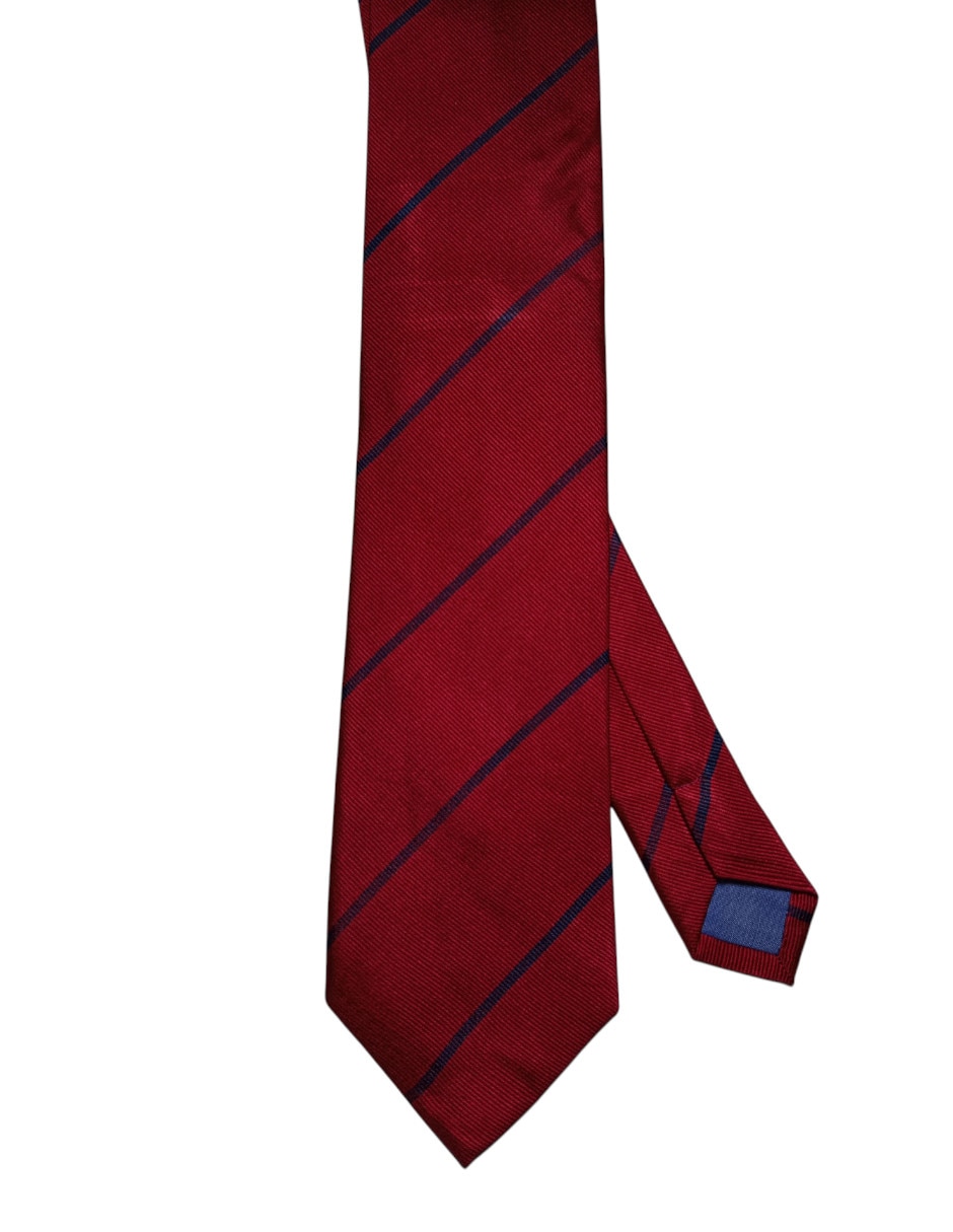 Corbata regular de seda estampado a rayas para hombre