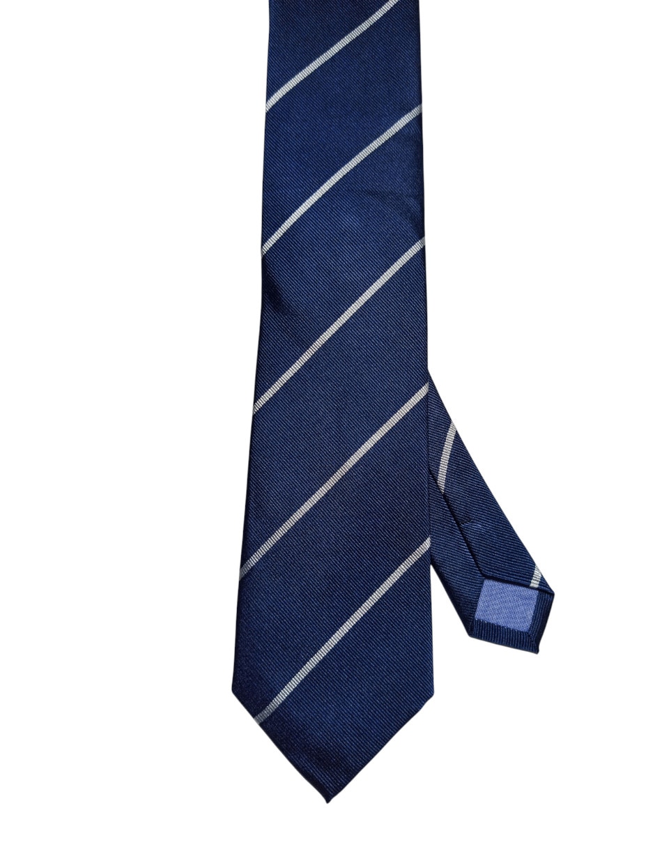 Corbata regular de seda estampado a rayas para hombre