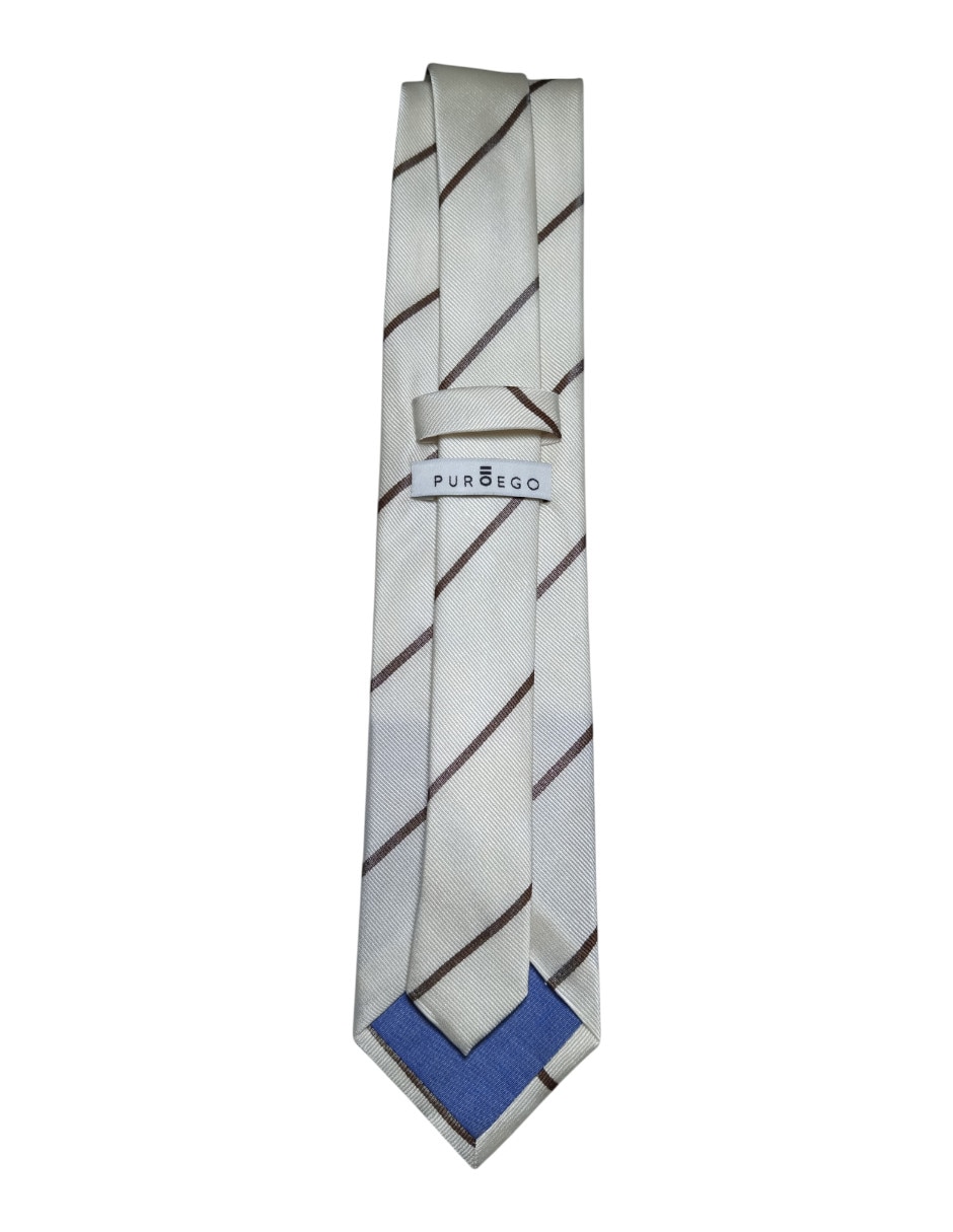 Corbata regular de seda estampado a rayas para hombre 2