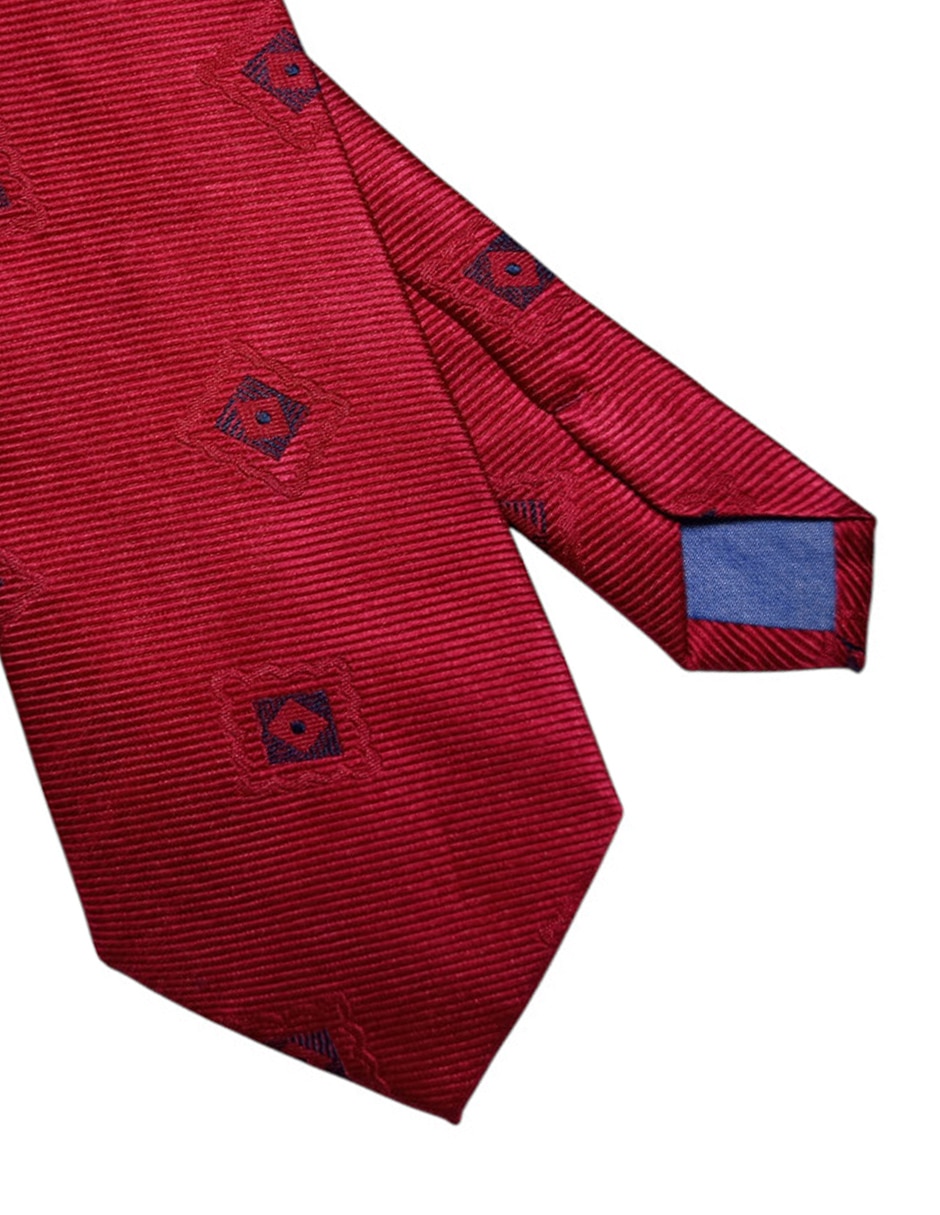 Corbata regular de seda estampado geométrico para hombre 2