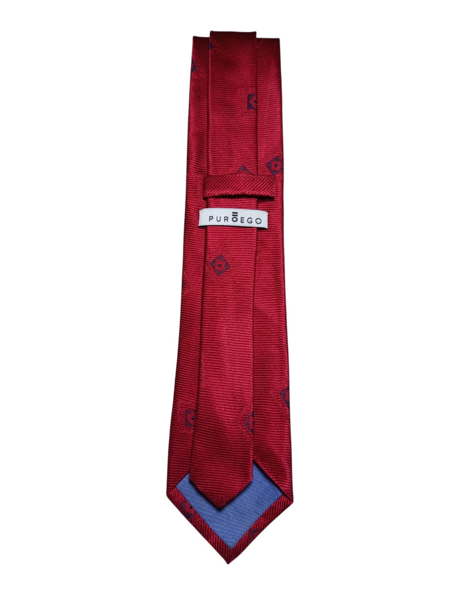 Corbata regular de seda estampado geométrico para hombre 3
