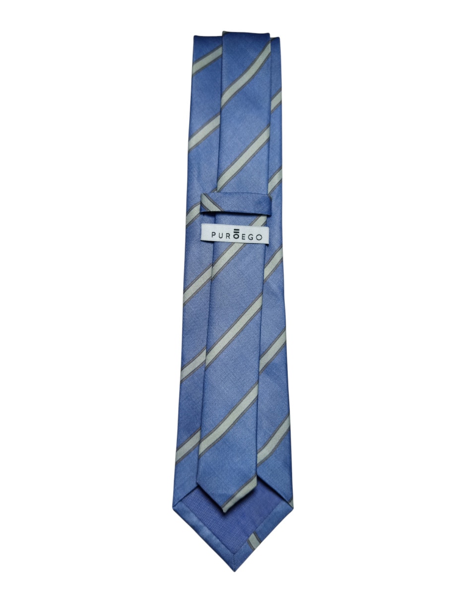 Corbata regular de seda estampado a rayas para hombre 2