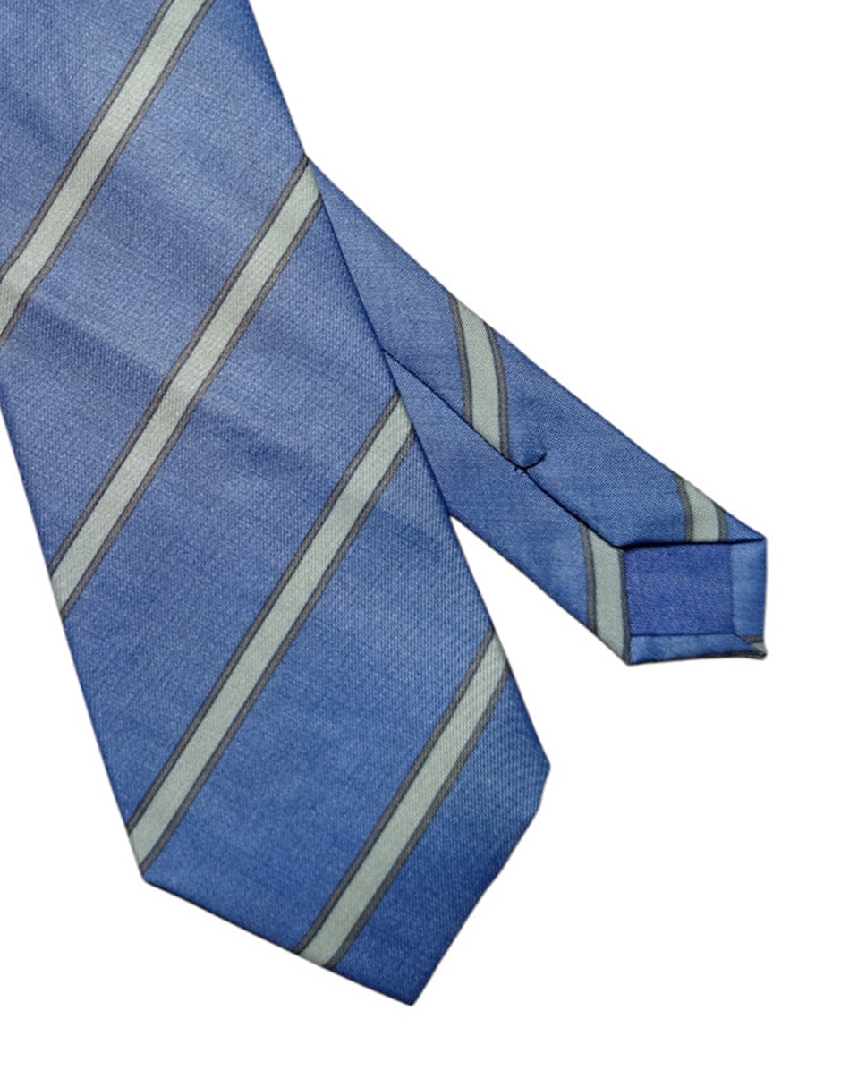 Corbata regular de seda estampado a rayas para hombre 3