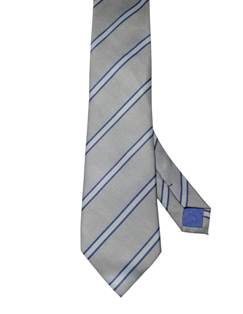 Corbata regular de seda estampado a rayas para hombre