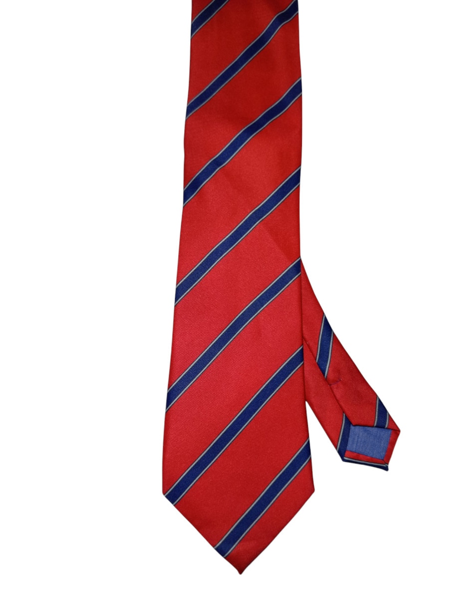 Corbata Puroego regular de seda estampado a rayas para hombre