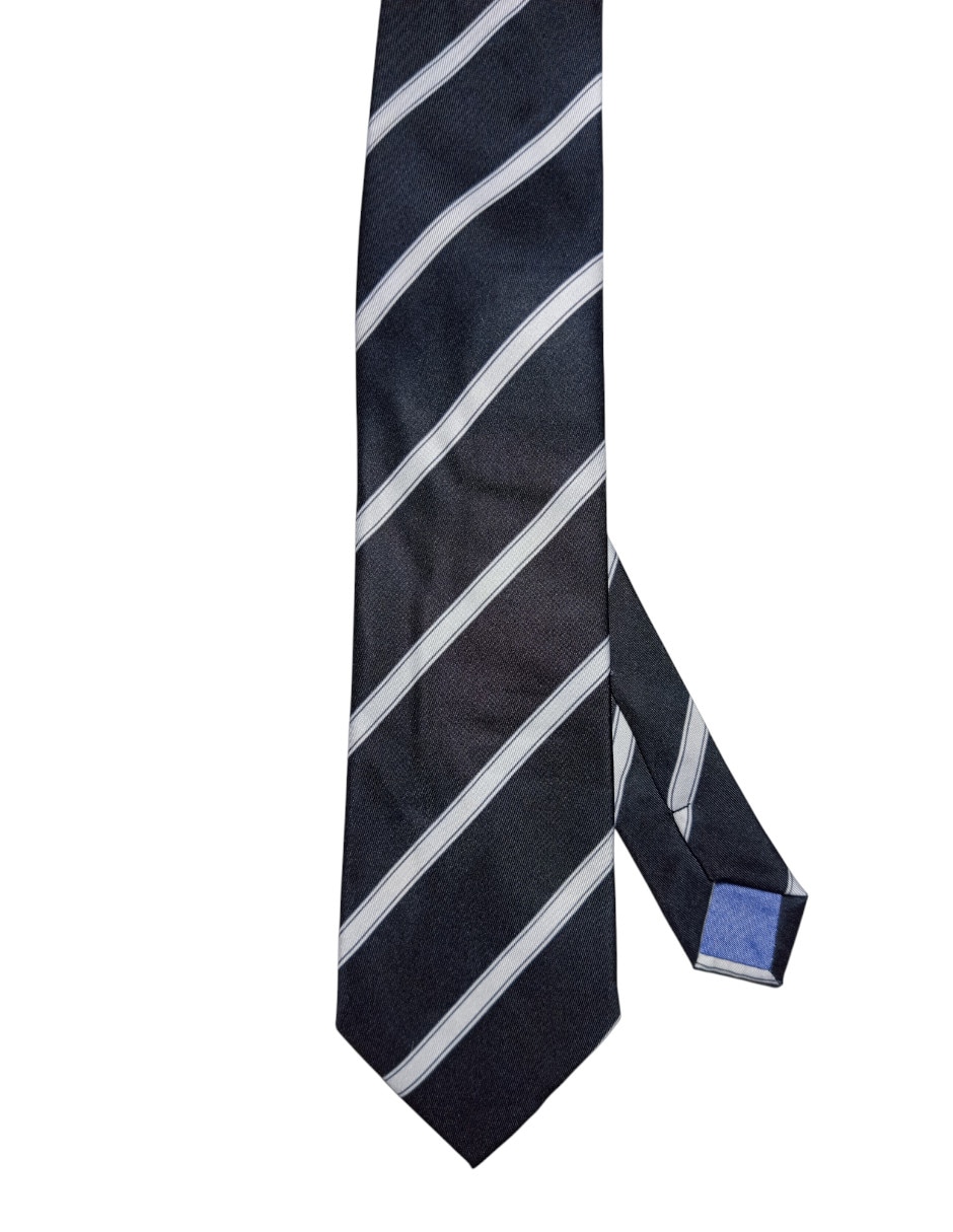 Corbata regular de seda estampado a rayas para hombre