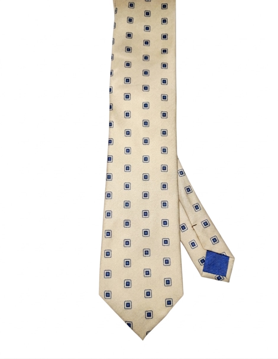 Corbata regular de seda estampada para hombre 1