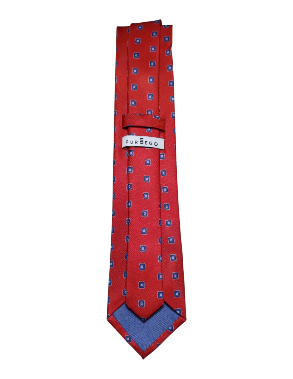 Corbata Puroego regular de seda estampada para hombre