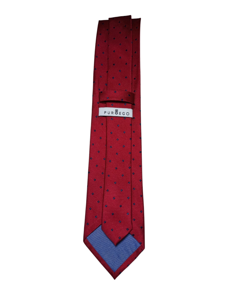 Corbata Puroego regular de seda estampado lunares para hombre