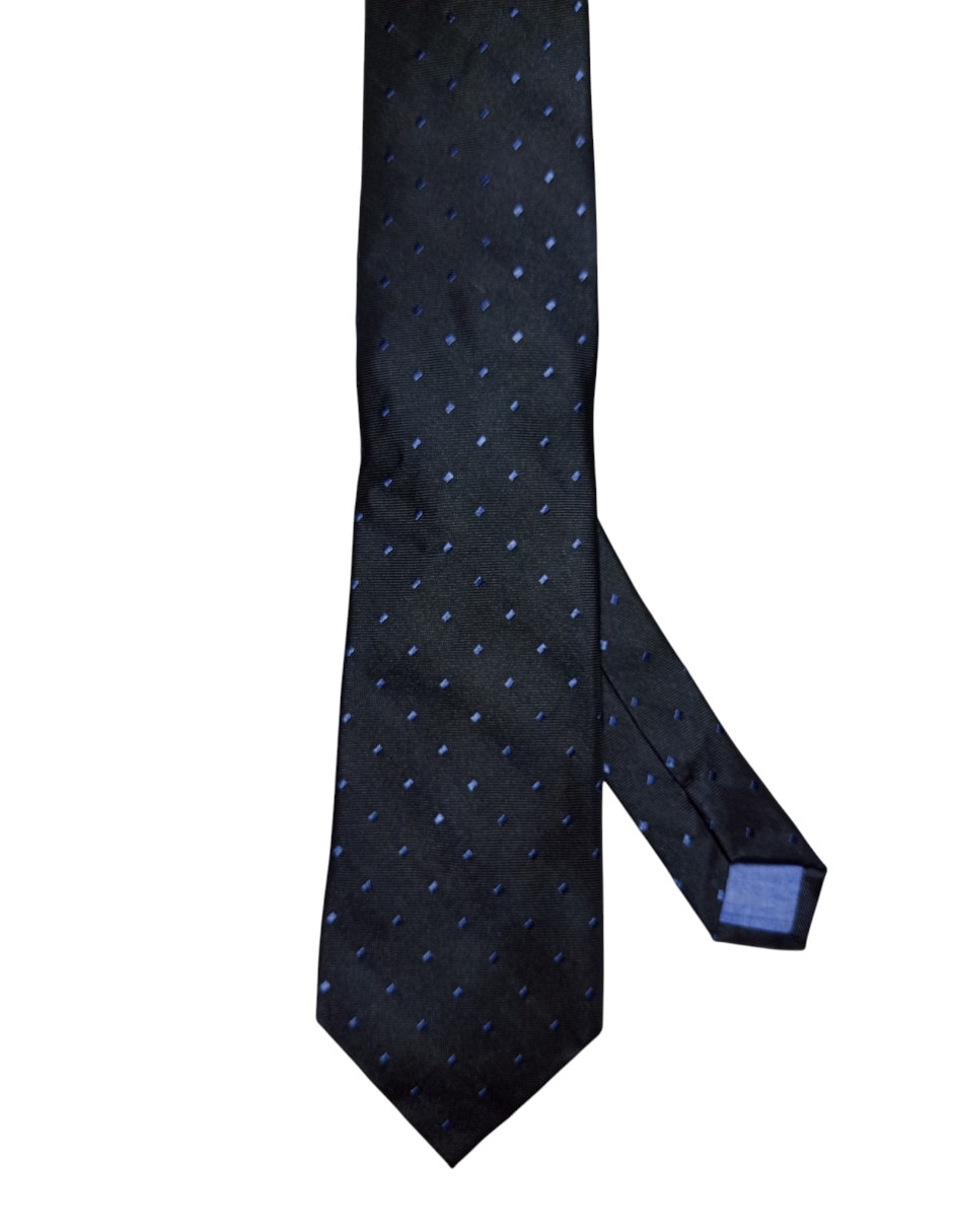 Corbata regular de seda estampado lunares para hombre 1
