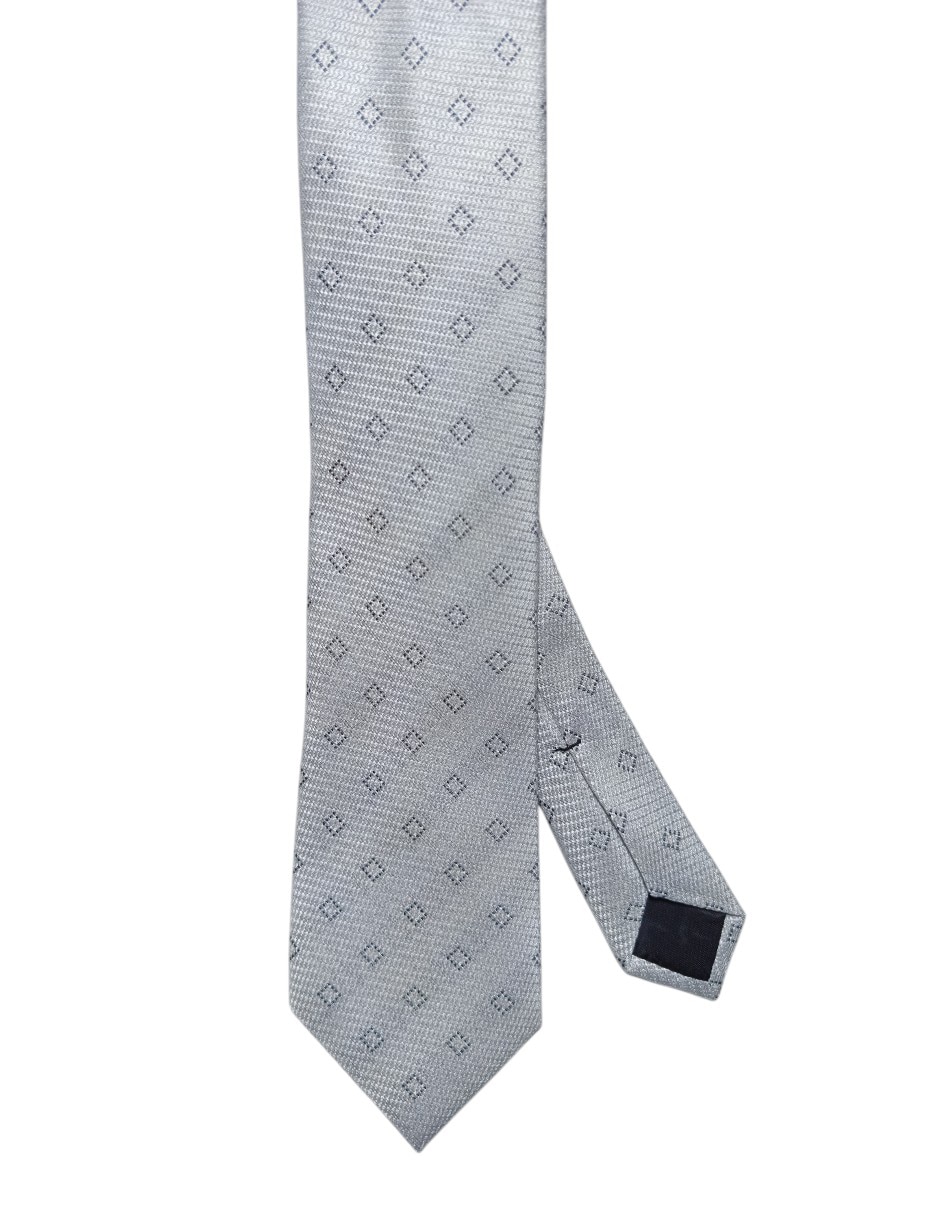 Corbata regular de seda estampado a cuadros para hombre 1