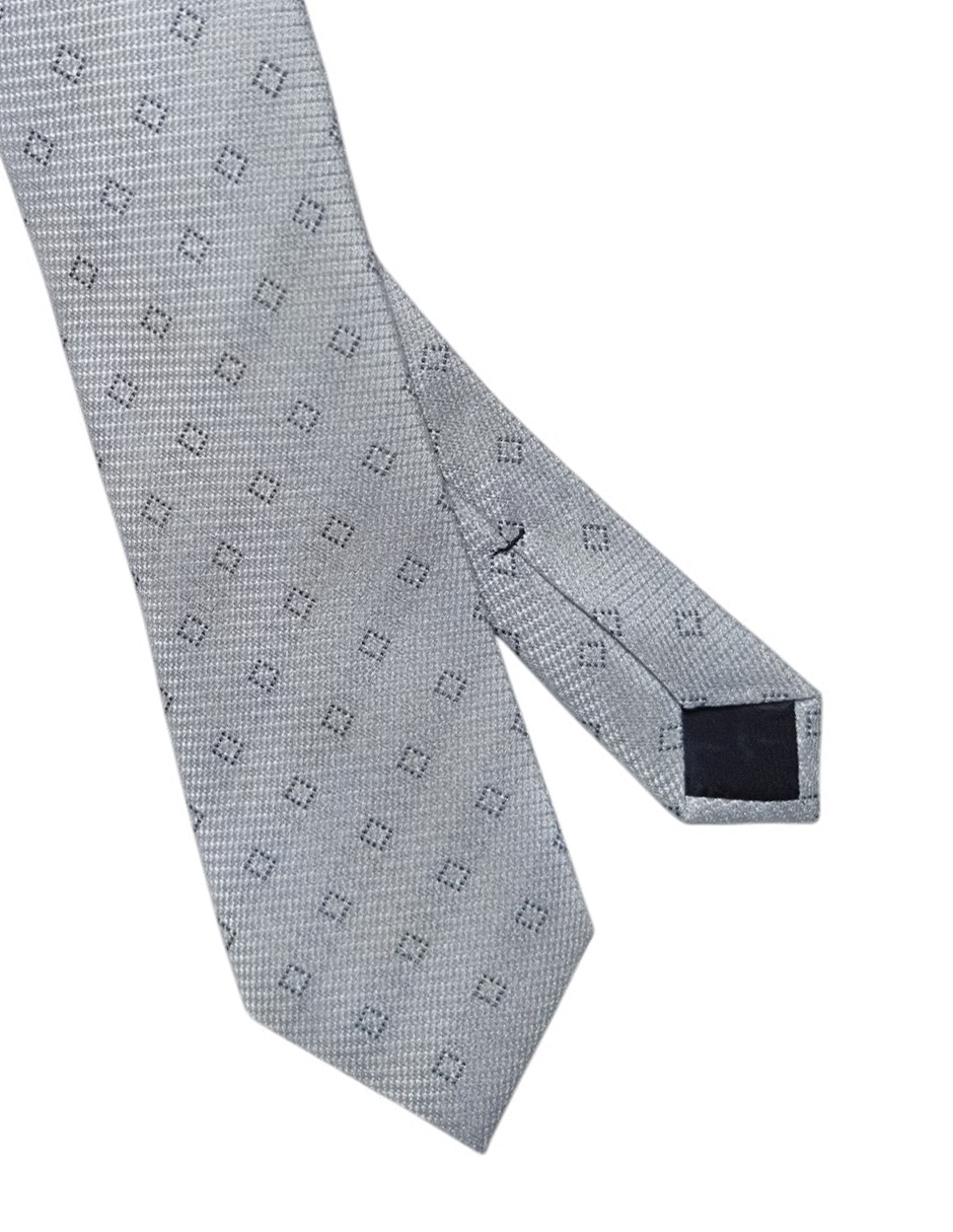 Corbata regular de seda estampado a cuadros para hombre 3