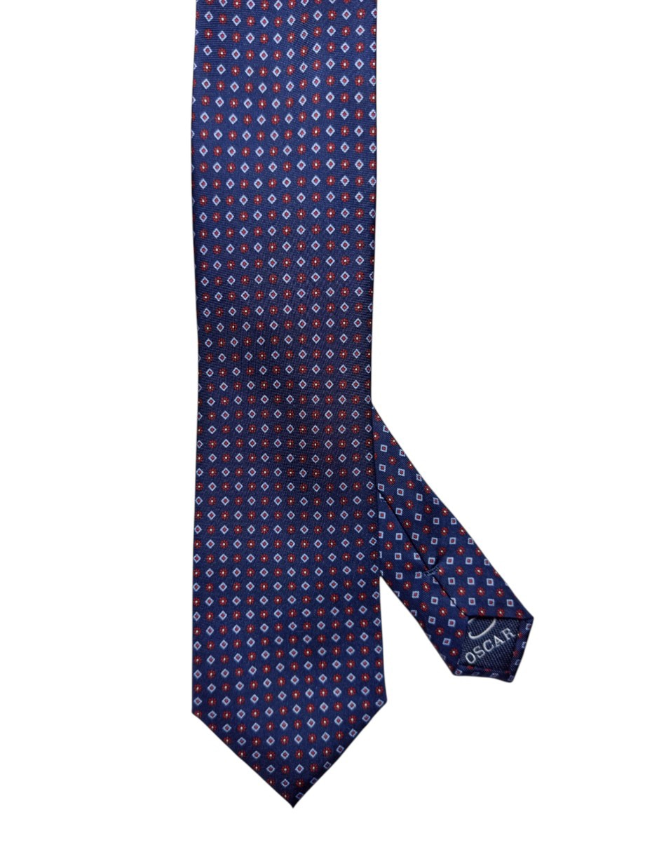 Corbata Oscar de la Renta regular de seda estampado geométrico para hombre