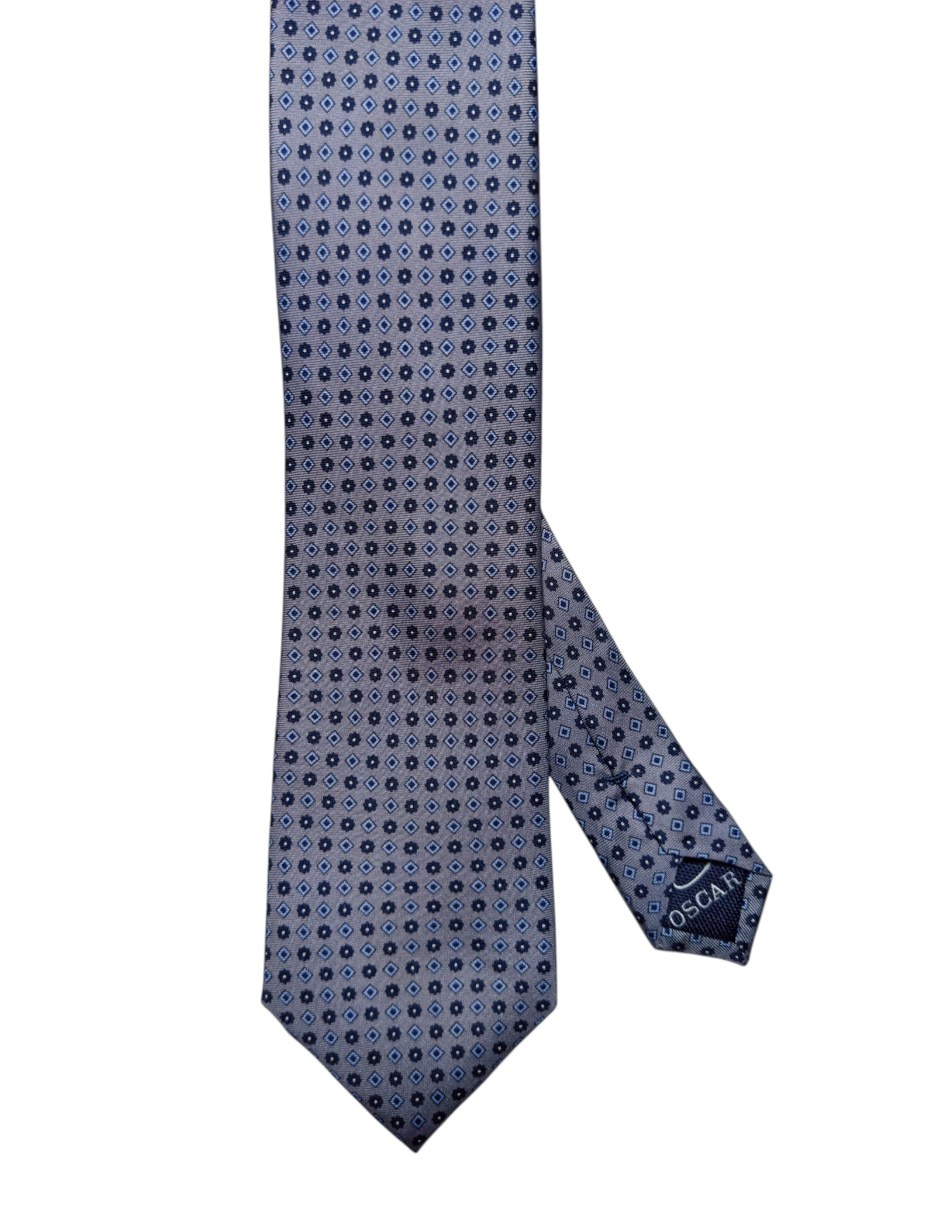 Corbata Oscar de la Renta regular de seda estampado geométrico para hombre 1