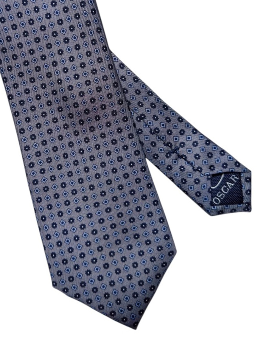 Corbata Oscar de la Renta regular de seda estampado geométrico para hombre 2
