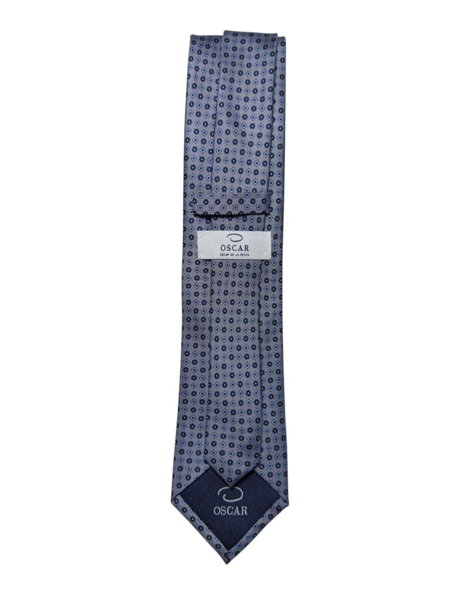 Corbata Oscar de la Renta regular de seda estampado geométrico para hombre 3