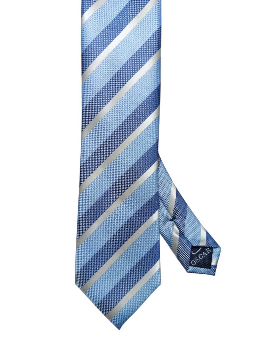 Corbata Oscar De La Renta regular de seda estampada a rayas para hombre Corbata Oscar De La Renta regular de seda estampada a rayas para hombre