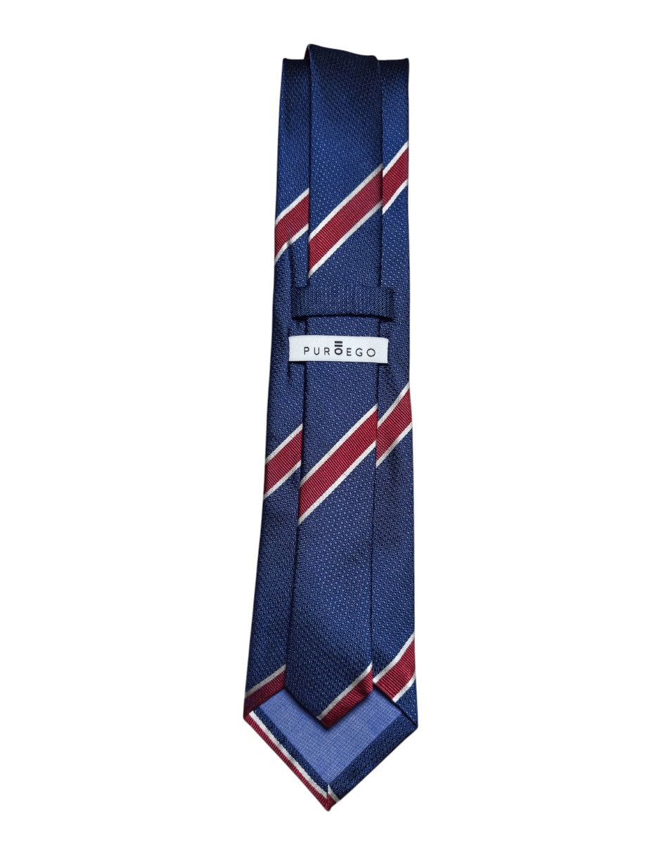 Corbata regular de seda estampado a rayas para hombre 2