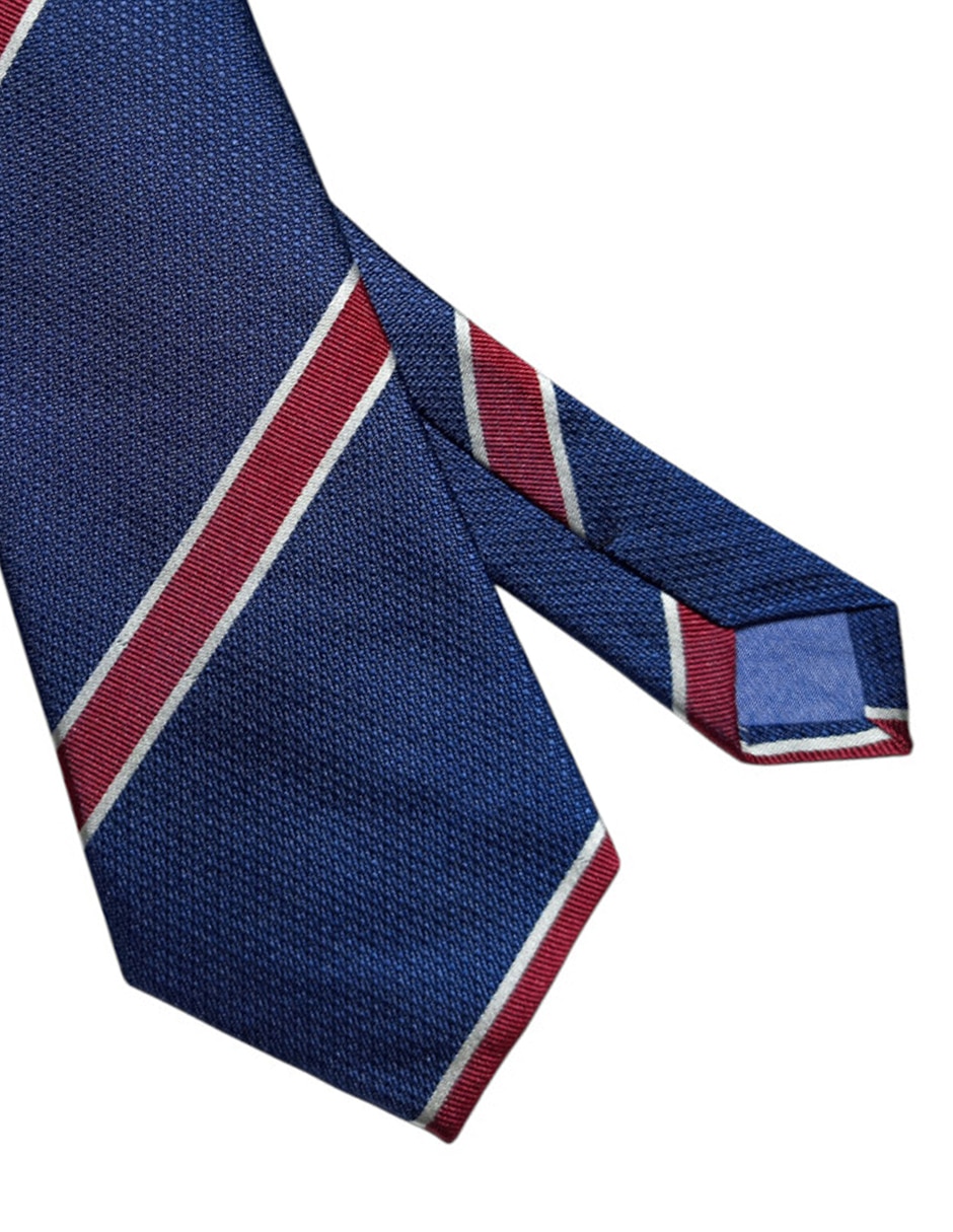 Corbata regular de seda estampado a rayas para hombre 3