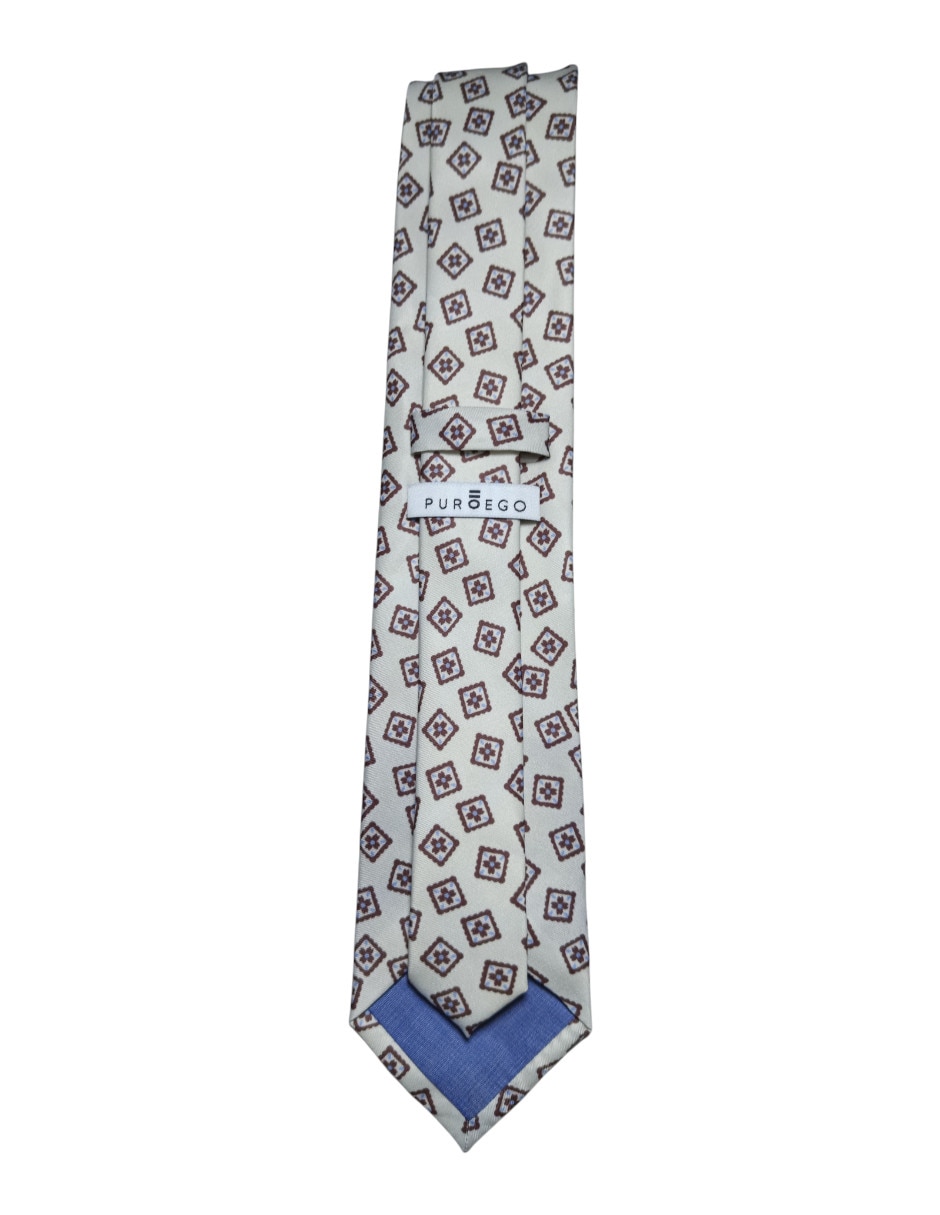 Corbata regular de seda estampado geométrico para hombre 2
